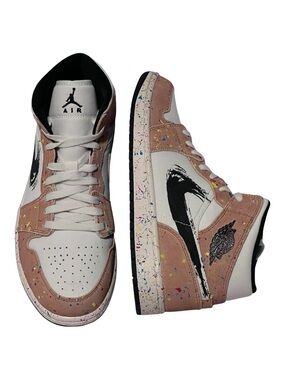 Nike Air Jordan 1 Mid SE Brushstroke Paint Splatter - Men’s size 10.5